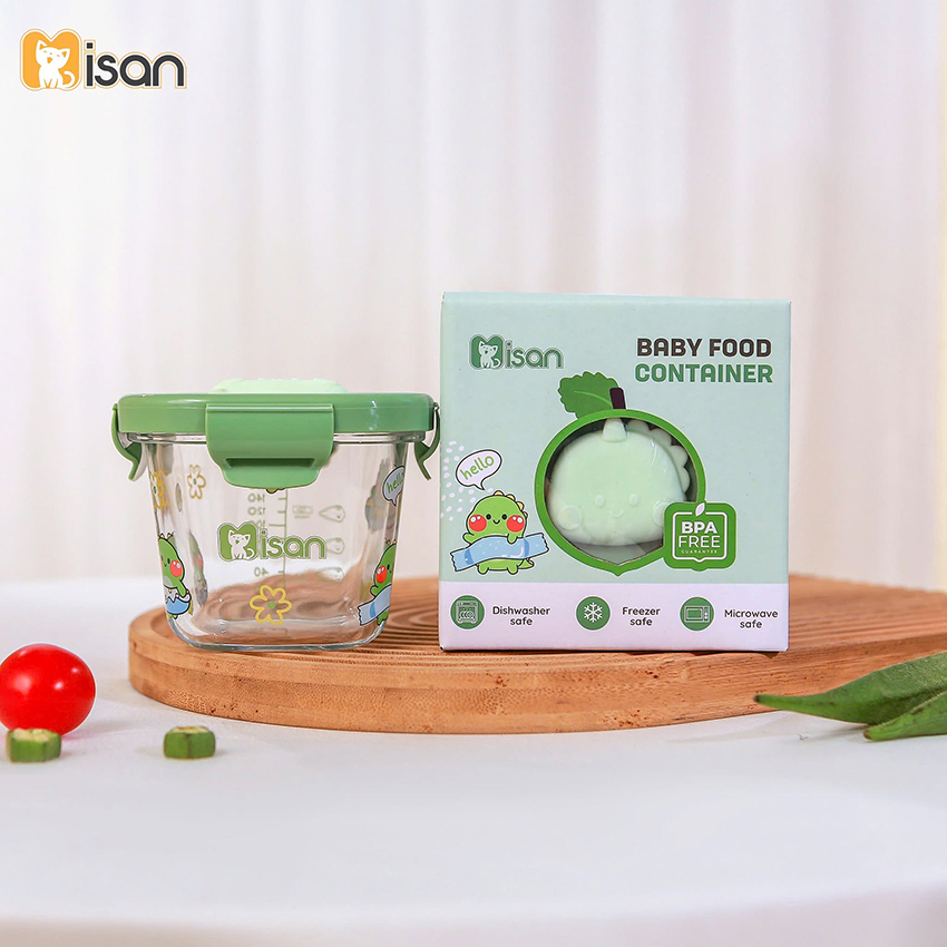 Hũ thủy tinh Misan nắp nhựa họa tiết 180ml