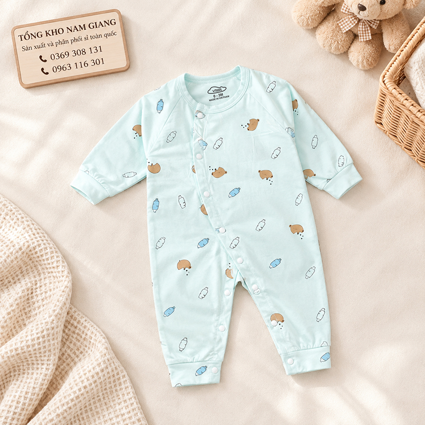 Body sơ sinh dài tay thun lạnh VTKids VTBODY13