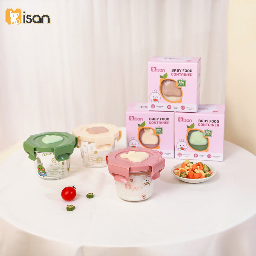 Hũ thủy tinh Misan nắp nhựa họa tiết 180ml