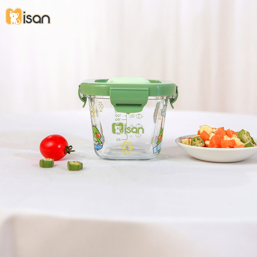 Sét 3 hũ thủy tinh Misan nắp nhựa họa tiết 180ml