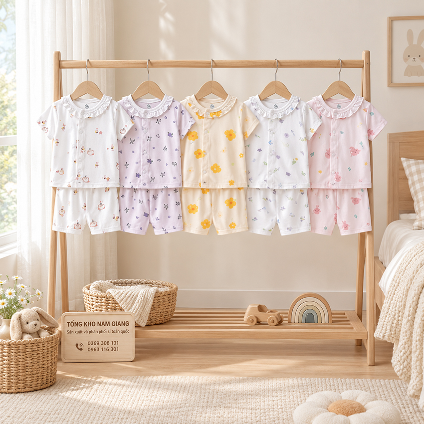 Bộ cộc sơ sinh thun lạnh HG cài lệch HGBC10