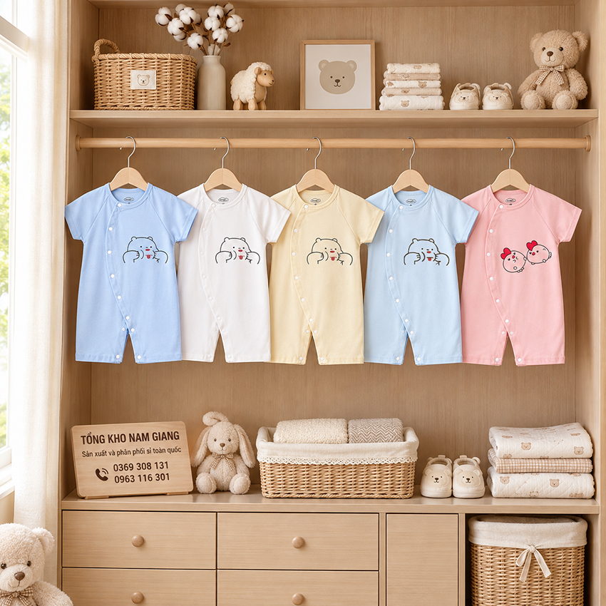 Body sơ sinh cộc tay thun lạnh VTKids VTBODY18