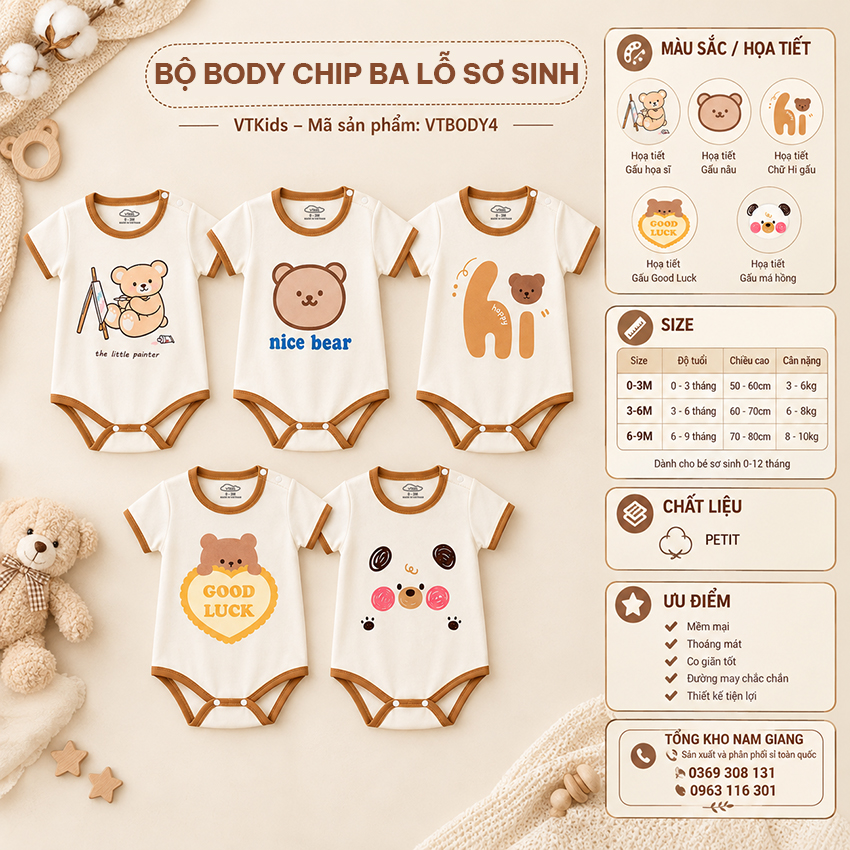Body chíp ba lỗ thun lạnh VTKids VTBODY4