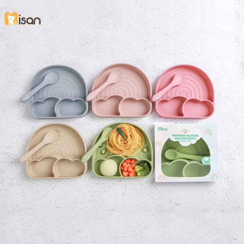 Khay ăn dặm silicon Misan 3 ngăn