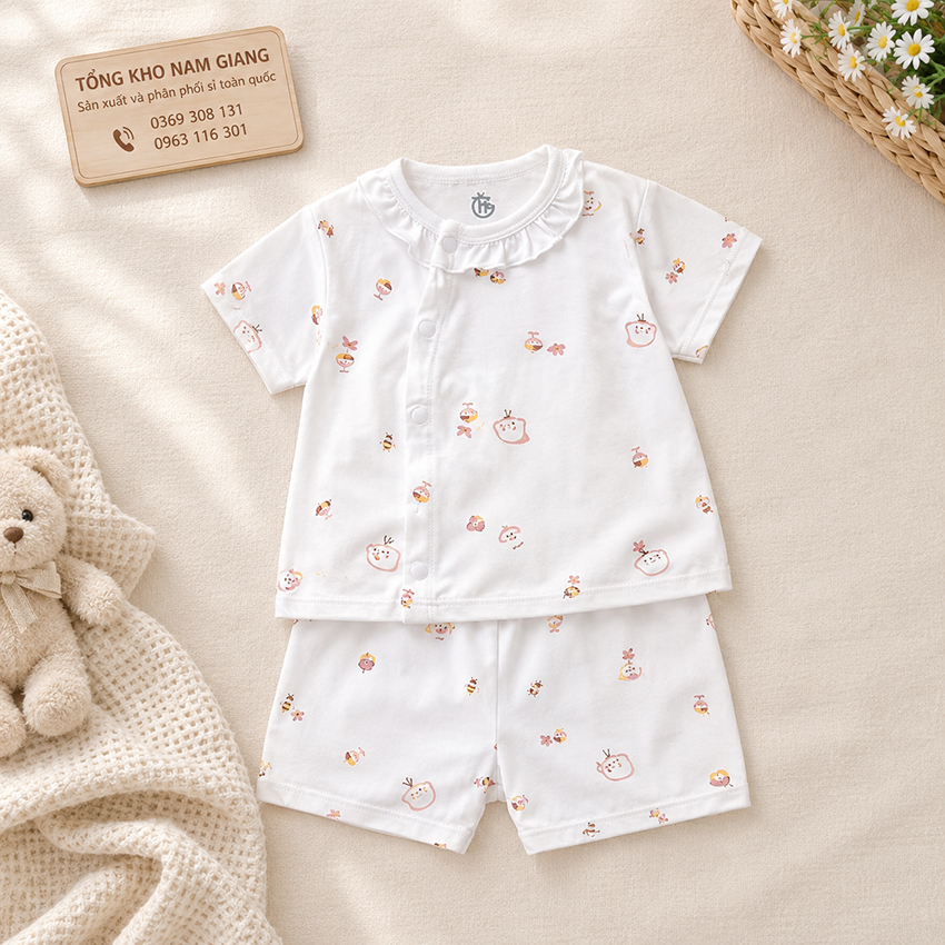 Bộ cộc sơ sinh thun lạnh HG cài lệch HGBC10