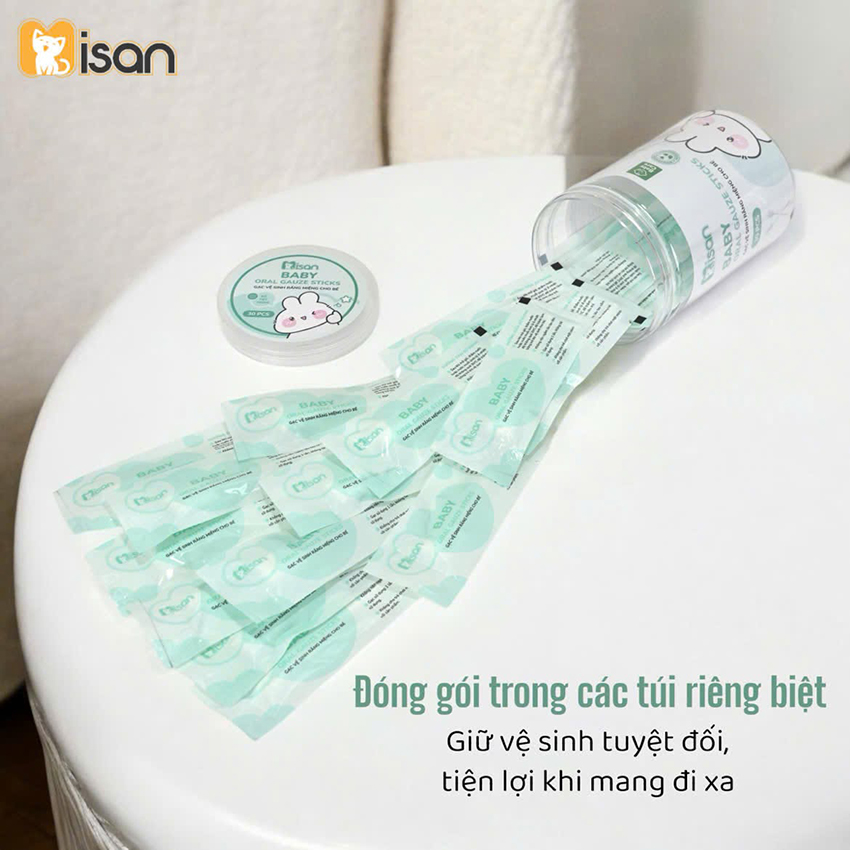 Gạc rơ lưỡi que Misan hộp 30 tưa