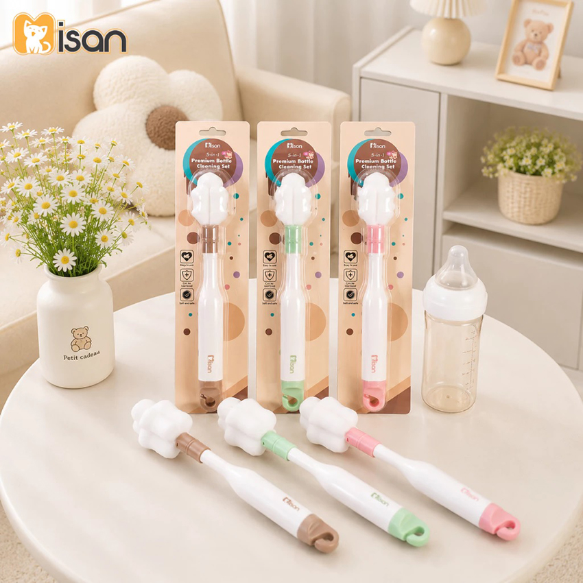 Cọ bình sữa xốp Misan đa năng 5in1