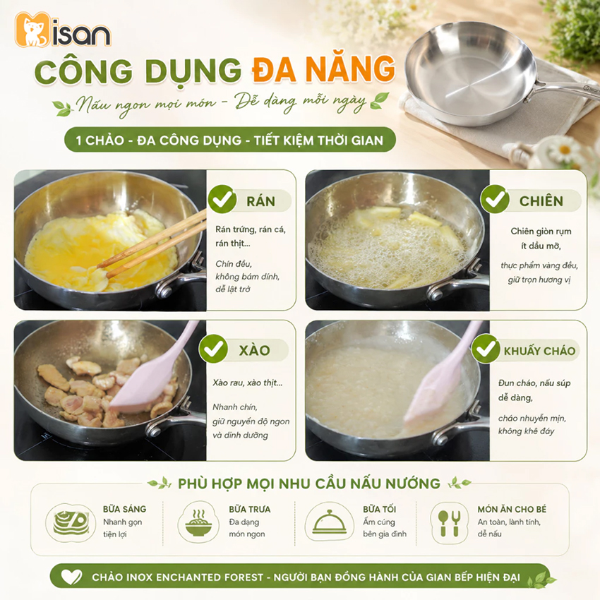 Chảo inox chống dính Misan 16cm