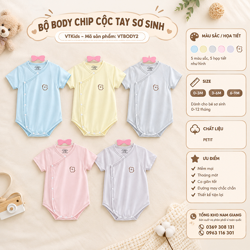 Body chíp cộc tay petit VTKids VTBODY2