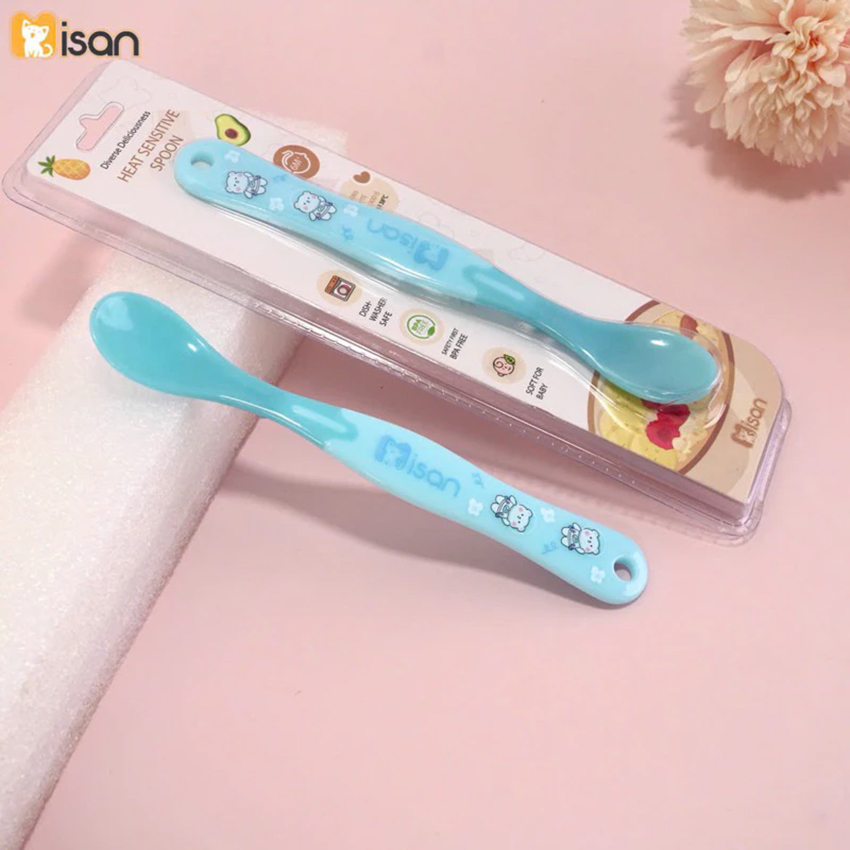 Thìa ăn dặm silicon misan báo nóng cảm biến nhiệt