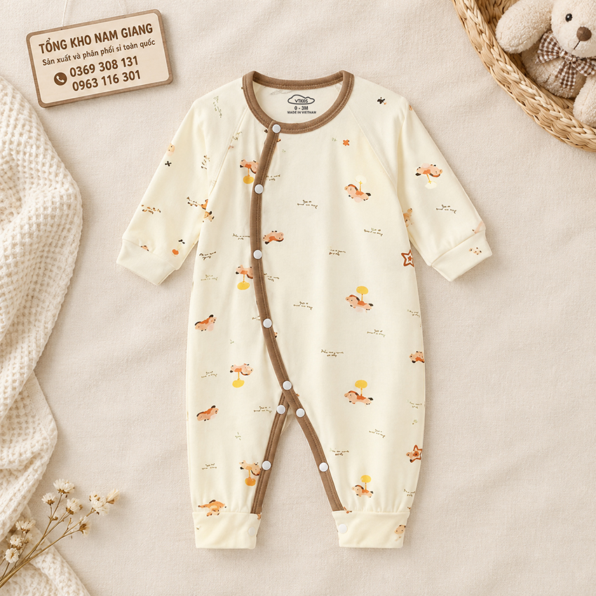 Body sơ sinh dài tay thun lạnh VTKids VTBODY14