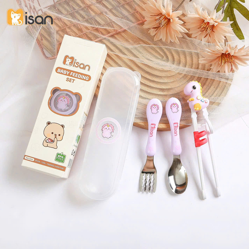 Sét thìa dĩa đũa ăn dặm Misan (có hộp)