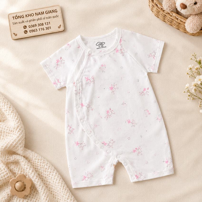Body sơ sinh cộc tay thun lạnh VTKids VTBODY19