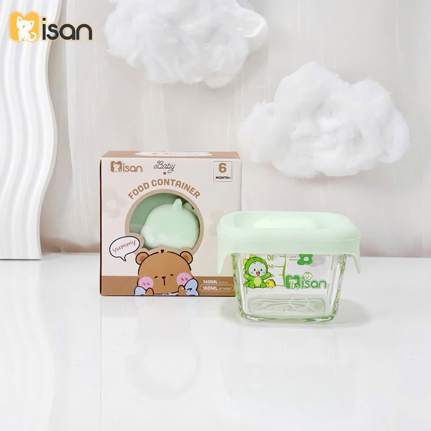 Hũ thủy tinh Misan nắp silicon họa tiết
