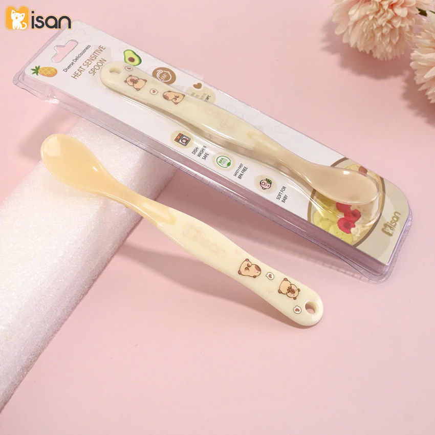 Thìa ăn dặm silicon misan báo nóng cảm biến nhiệt