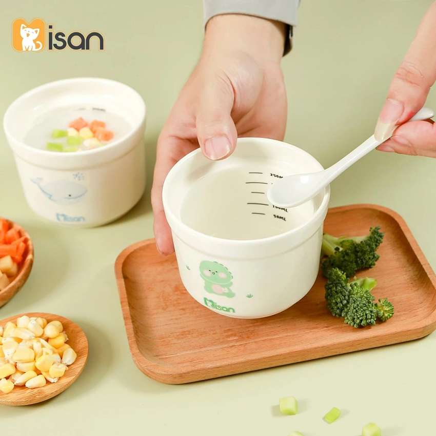 Hũ sứ Misan ăn dặm nắp silicon 250ml