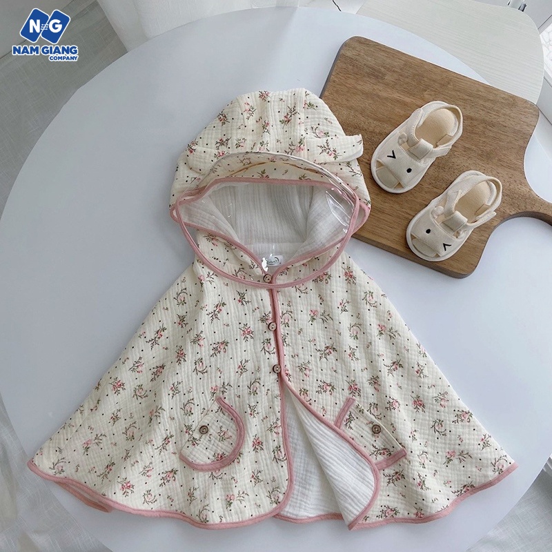 Áo choàng chống nắng, gió trẻ em kèm tấm chắn tháo rời