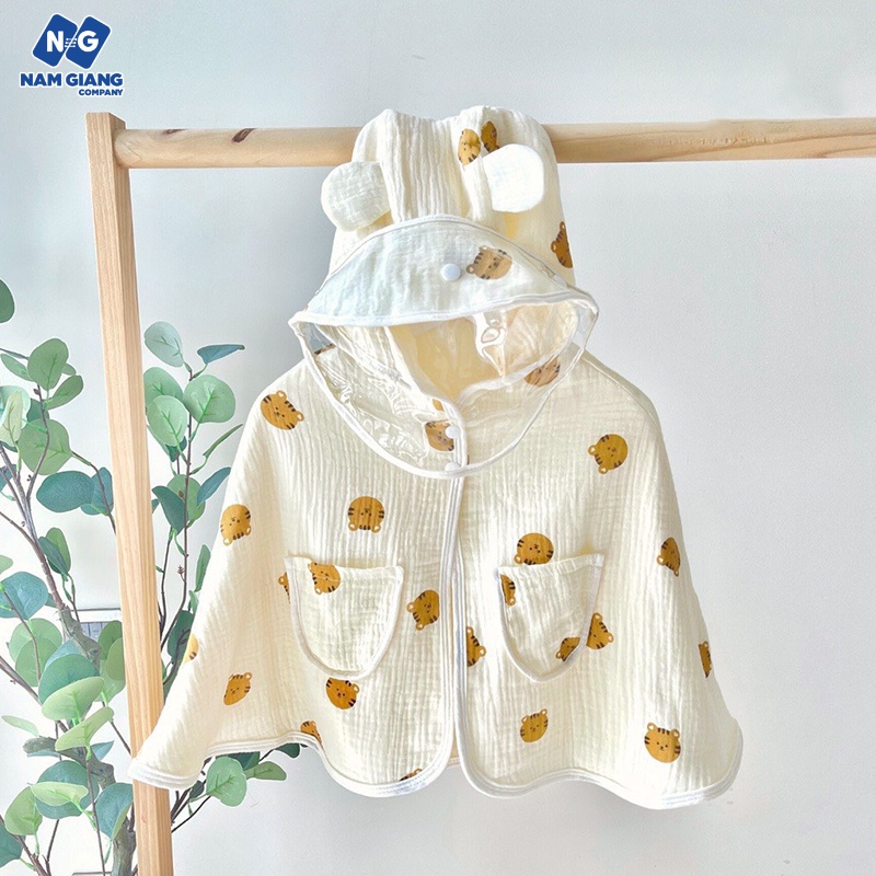 Áo choàng xô muslin tắm, đi chơi chống giọt bắn