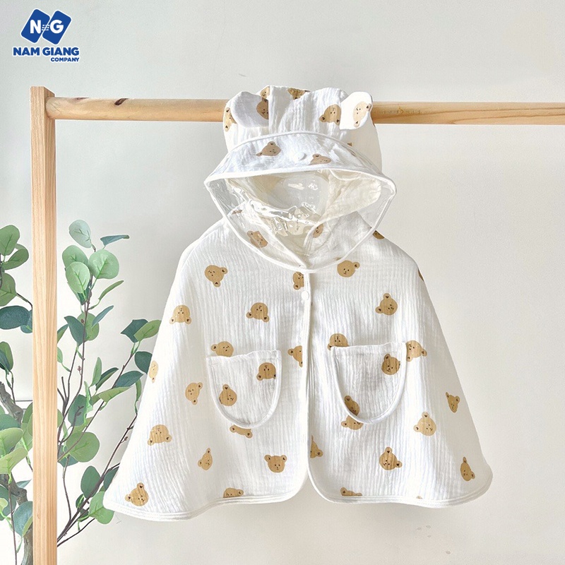 Áo choàng xô muslin tắm, đi chơi chống giọt bắn