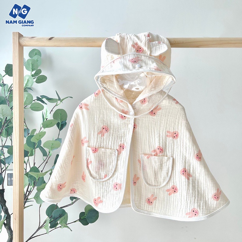 Áo choàng xô muslin tắm, đi chơi chống giọt bắn