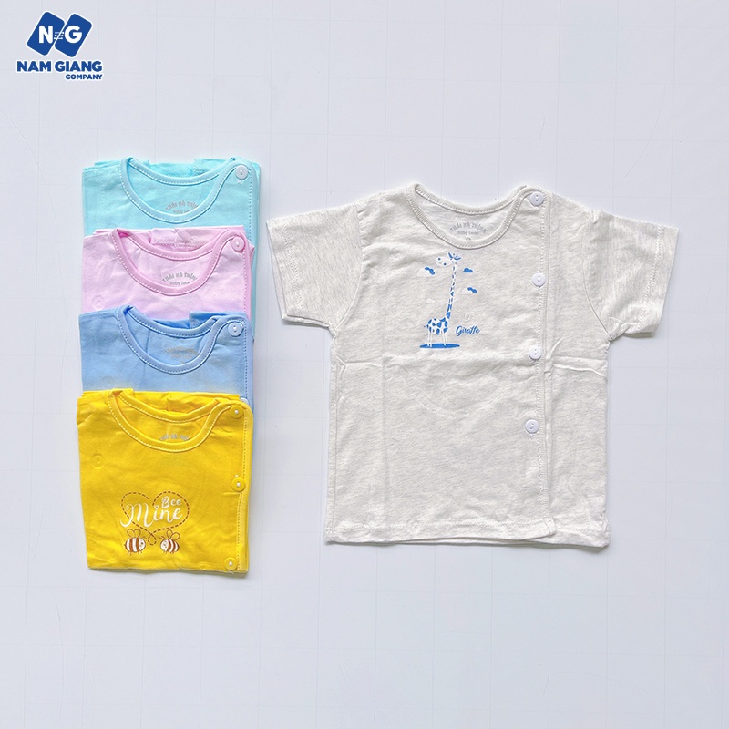 Áo cộc sơ sinh cài lệch màu Thái Hà Thịnh B1