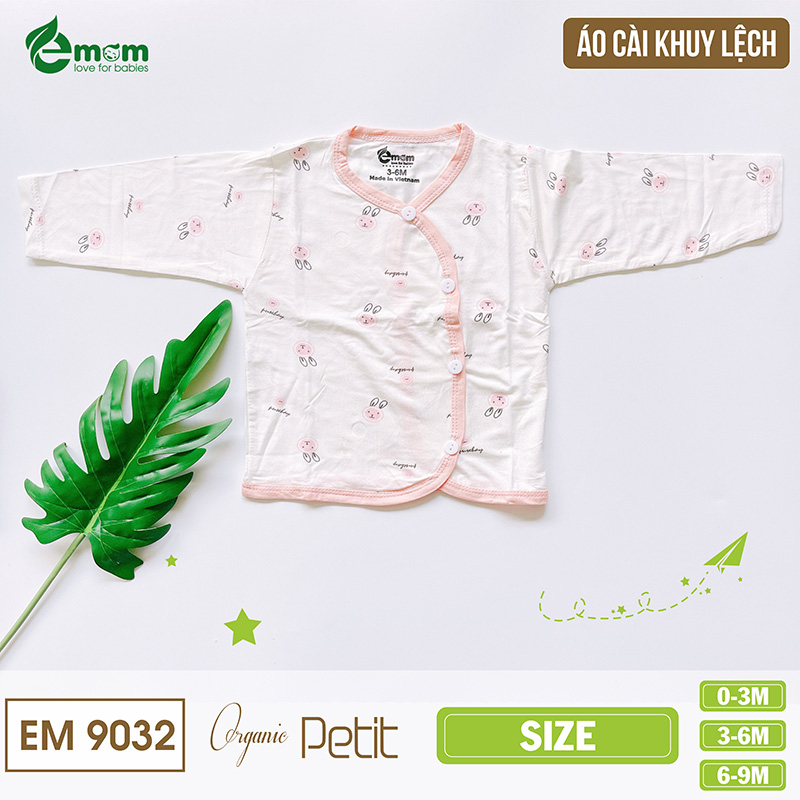 Áo dài tay cài lệch EMOM sợi petit
