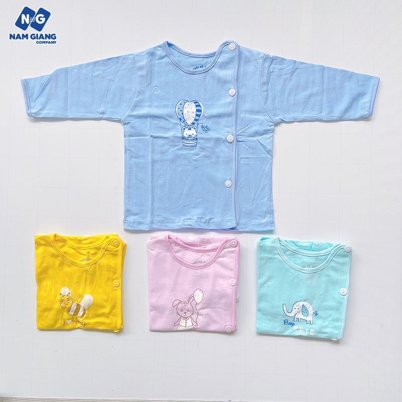 Áo sơ sinh dài tay cài lệch Thái Hà Thịnh B1