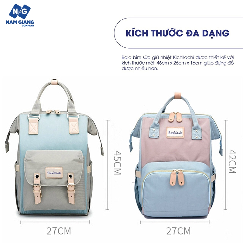 Balo bỉm sữa giữ nhiệt KICHILACHI