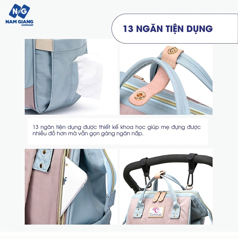 Balo bỉm sữa giữ nhiệt KICHILACHI