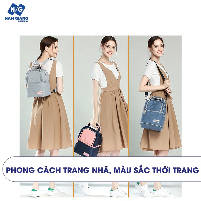 Balo bỉm sữa KICHI giữ nhiệt và chống thấm