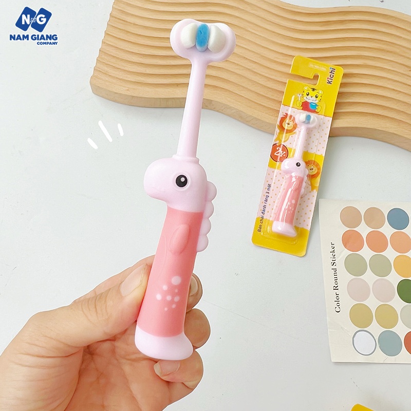 Bàn chải đánh răng 3 mặt KICHI khủng long