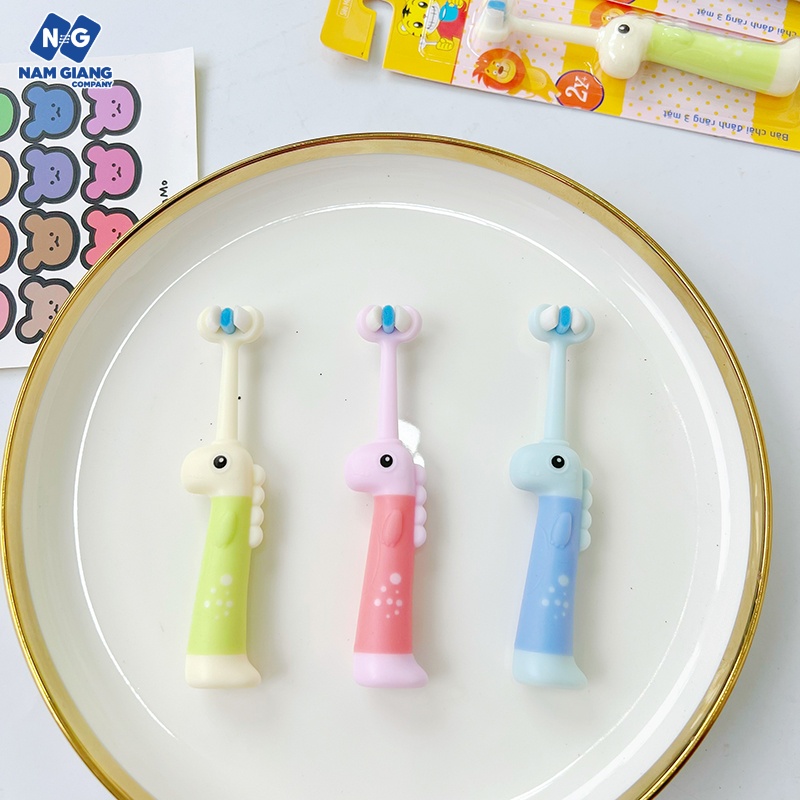 Bàn chải đánh răng 3 mặt KICHI khủng long