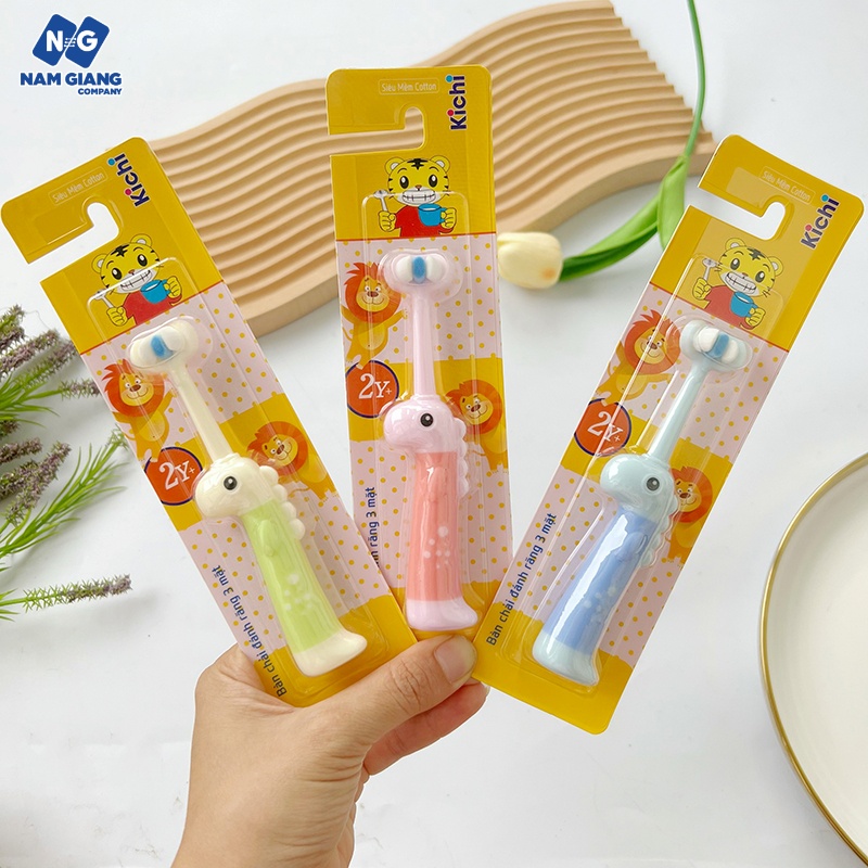 Bàn chải đánh răng 3 mặt KICHI khủng long