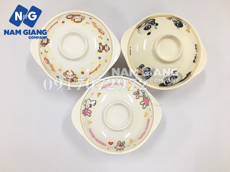 Bát ăn dặm in hình có nắp H234