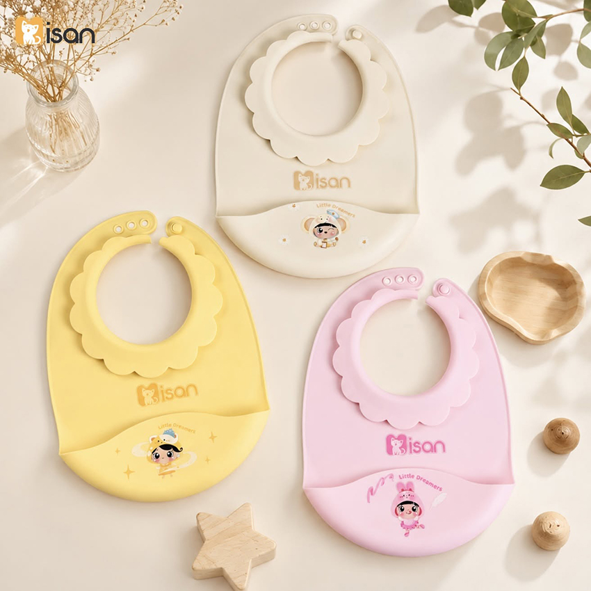 Yếm ăn dặm silicon Misan Little Dreamers