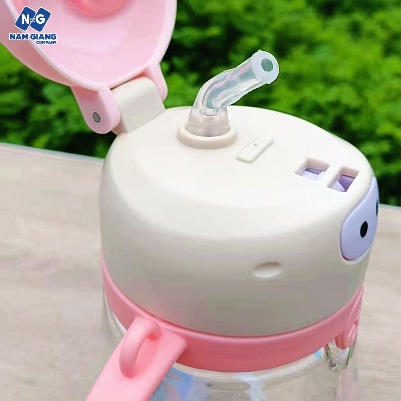 Bình hút nước chống sặc hình heo 450ml