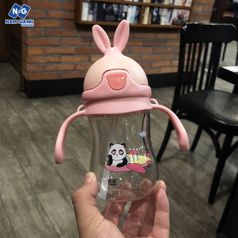 Bình hút tập uống cho bé tai thỏ 280ml