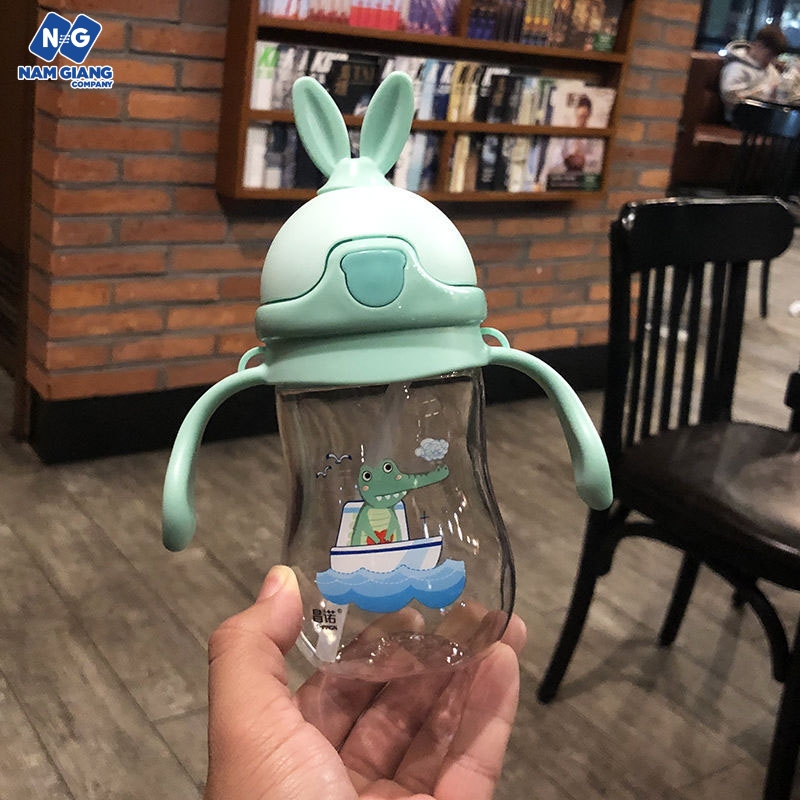 Bình hút tập uống cho bé tai thỏ 280ml