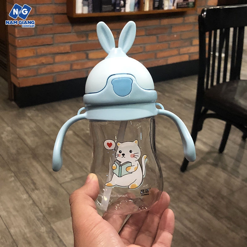 Bình hút tập uống cho bé tai thỏ 280ml