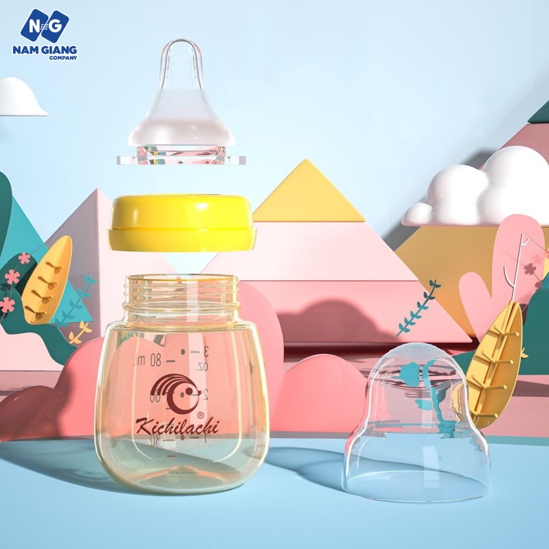 Bình sữa cổ rộng PPSU KICHI 80ml