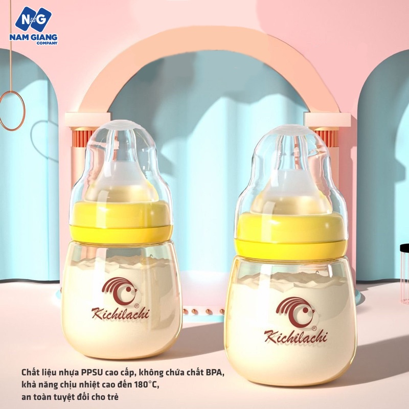 Bình sữa cổ rộng PPSU KICHI 80ml