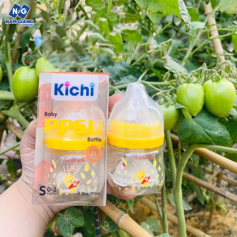 Bình sữa cổ rộng PPSU KICHI 90ml, 160ml, 260ml