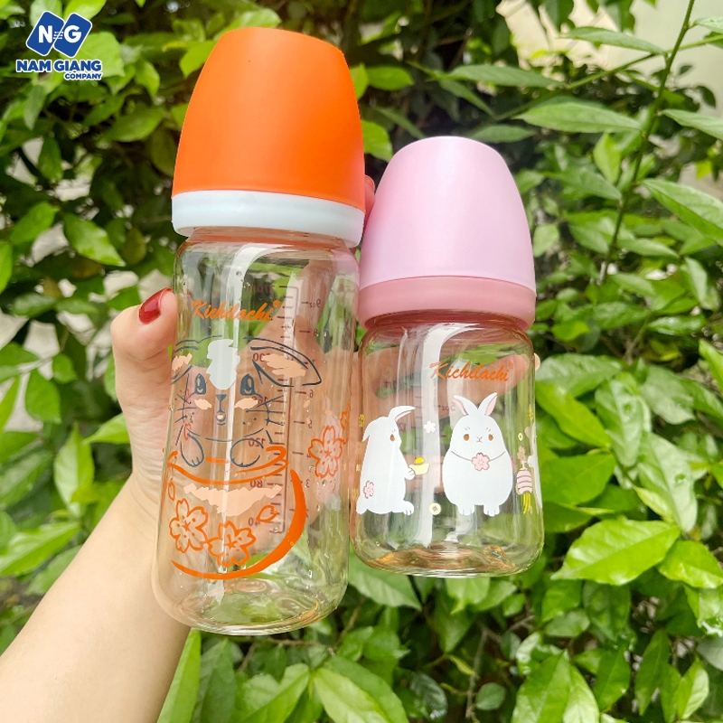 Bình sữa KICHI cảm biến họa tiết thỏ 170ml 270ml