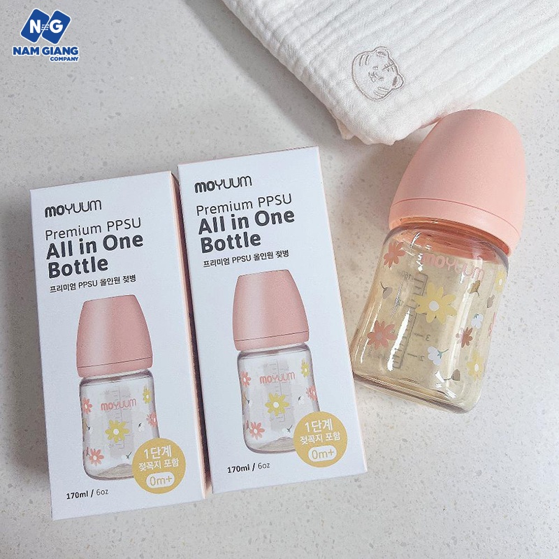 Bình sữa Moyuum họa tiết 170ml (chính hãng)