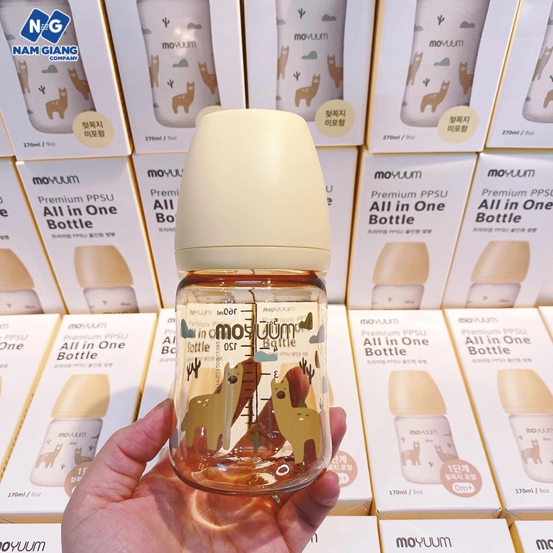 Bình sữa Moyuum họa tiết 170ml (chính hãng)