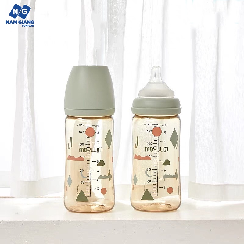 Bình sữa Moyuum họa tiết 270ml (chính hãng)