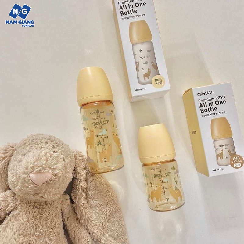 Bình sữa Moyuum họa tiết 270ml (chính hãng)