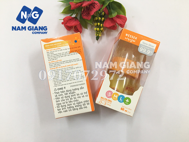 Bình sữa NANO WESSER nhựa 60ml