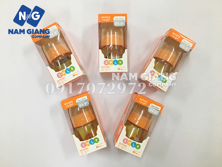 Bình sữa NANO WESSER nhựa 60ml