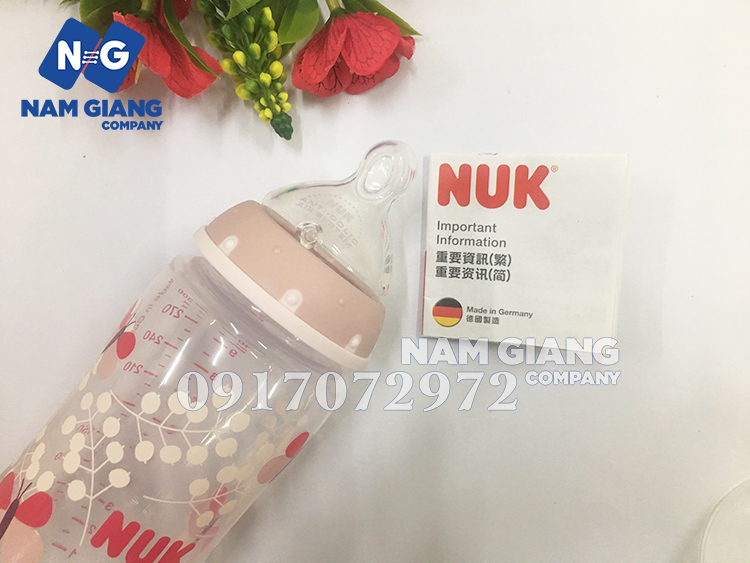 Bình sữa NUK nhựa PP cổ rộng 300ml